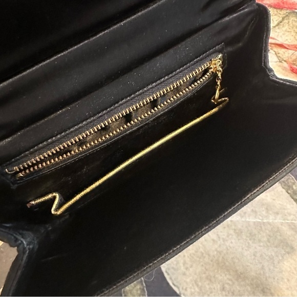 Vintage Palazzo black evening handbag fancy dressy purse matte satin finish - Picture 12 of 13